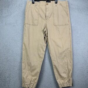 Banana Republic Womens Jogger Pants 18 Tan Authentic‎ Chino Stretch Tapered NEW
